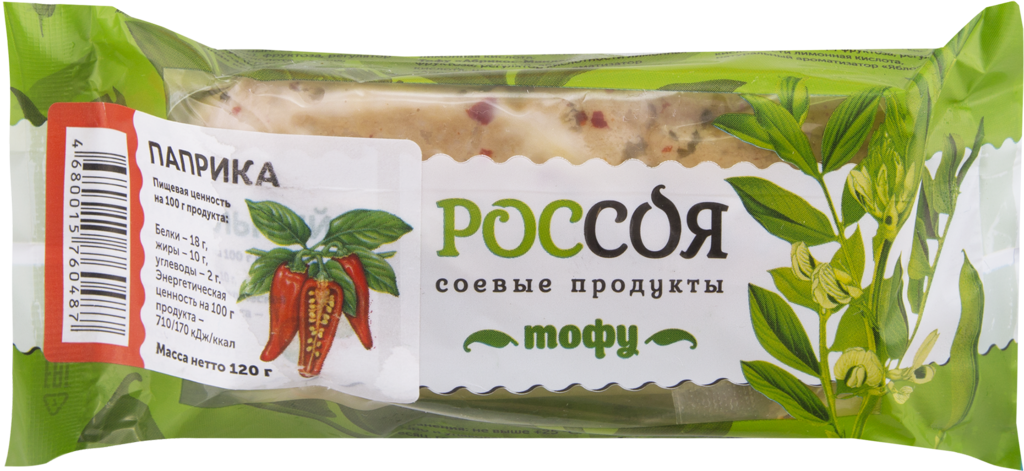 Продукт белковый РОССОЯ Тофу паприка, 120г (Россия, 120 г)
